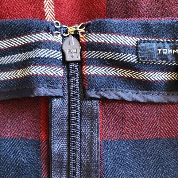 TOMMY HILFIGER Red Plaid Pencil Skirt - Picture 6 of 7